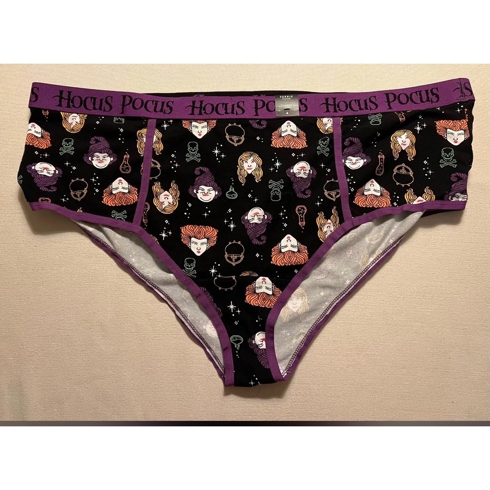 Torrid Disney Hocus Pocus Cheeky Panties Black Purple Size 4-4X NWT